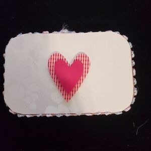 Heart Decorated Rectangular Tin Box